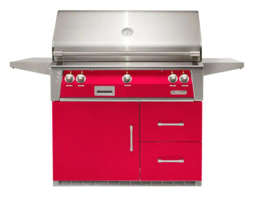 42" Standard Grill On Refrigerated Base - Raspberry Red-Gloss ALXE-42RFG-NG-S3027 42" Standard Grill On Refrigerated Base - Raspberry Red-Gloss ALXE-42RFG-NG-S3027