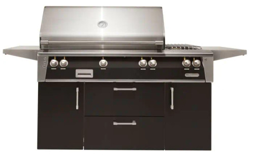 56" Searzone Grill w/ Sideburner Cart - Jet Black-Matte ALXE-56SZC-NG-SM9005 56" Searzone Grill w/ Sideburner Cart - Jet Black-Matte ALXE-56SZC-NG-SM9005