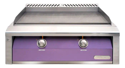 30" Dual Zone, Thematically Controlled Gas Griddle Mounted on a 30" 2 Door Cart - Blue Lilac-Gloss AXE-30GTC-S4005