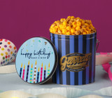 Birthday Gift - Classic Signature Blue Tin of Garrett Mix with Candles Lid Decal