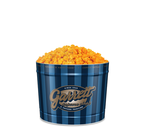 Garrett Popcorn Shops Signature Blue Family Tin of CheeseCorn and Spicy CheeseCorn