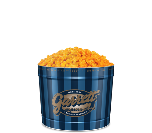 Garrett Popcorn Shops Signature Blue Family Tin of CheeseCorn and Spicy CheeseCorn
