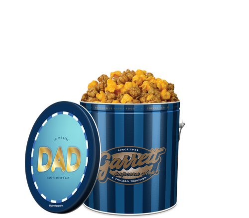 Father's Day Gift - Classic Signature Blue Tin of Garrett Mix with an Father's Day themed Lid Decal