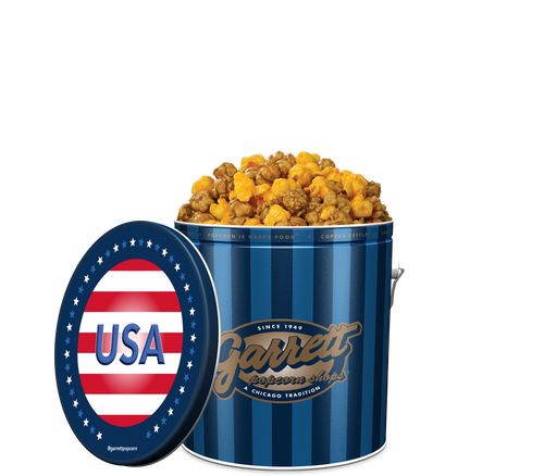 Stars and Stripes - Classic Signature Blue Tin of Garrett Mix with a Stars and Stripes themed Lid Decal
