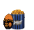 Halloween Treat - Classic Signature Blue Tin of Garrett Mix or Apple CaramelCrisp with a Trick or Treat or Happy Halloween themed Lid Decal