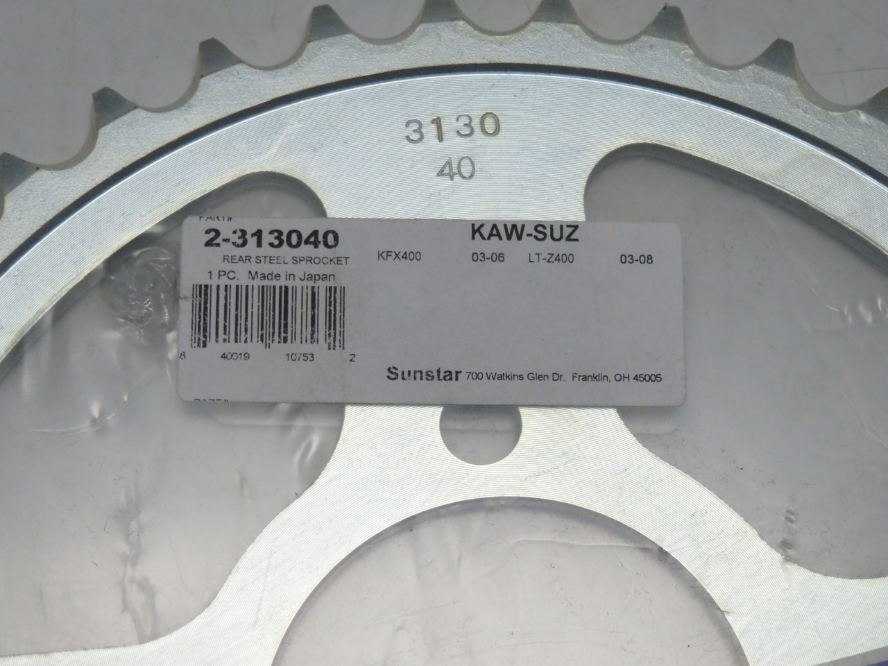 Suzuki LTZ400 KFX400 Rear Sprocket 40T SunStar Steel  2-313040