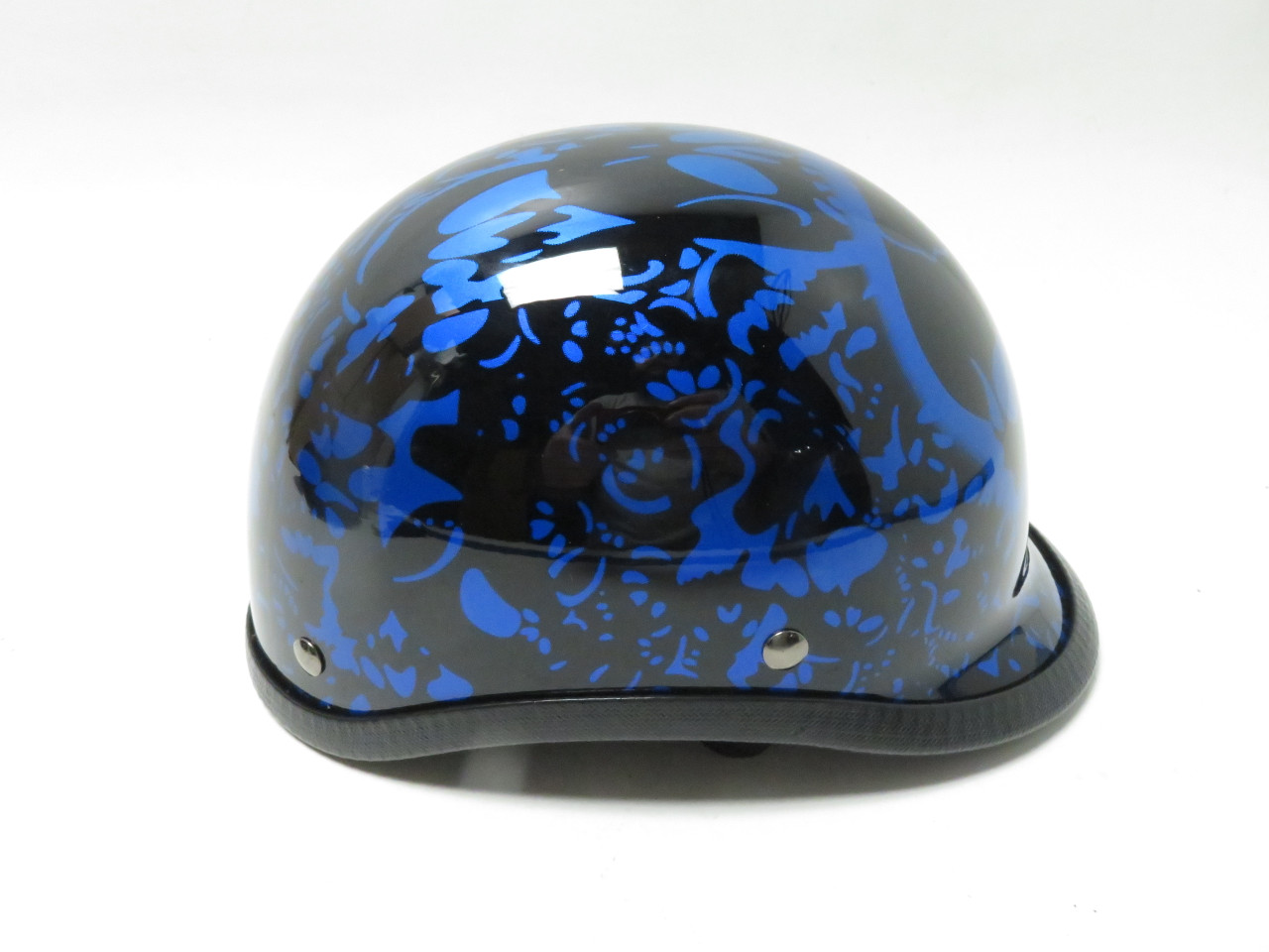 Motorcycle Helmet German Style Black Blue Extra-Large