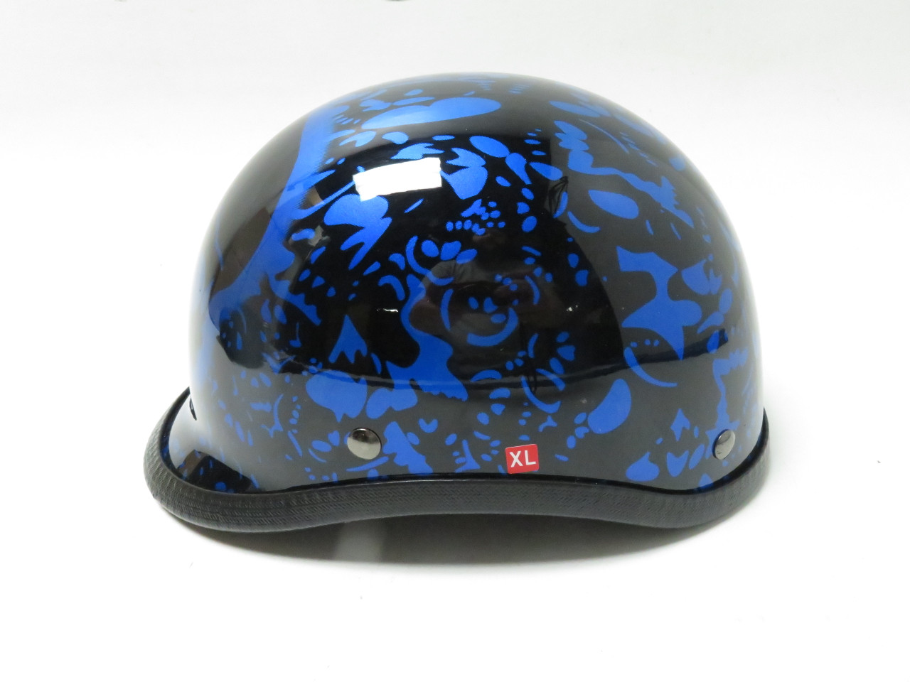 Motorcycle Helmet German Style Black Blue Extra-Large - Moto Dobson