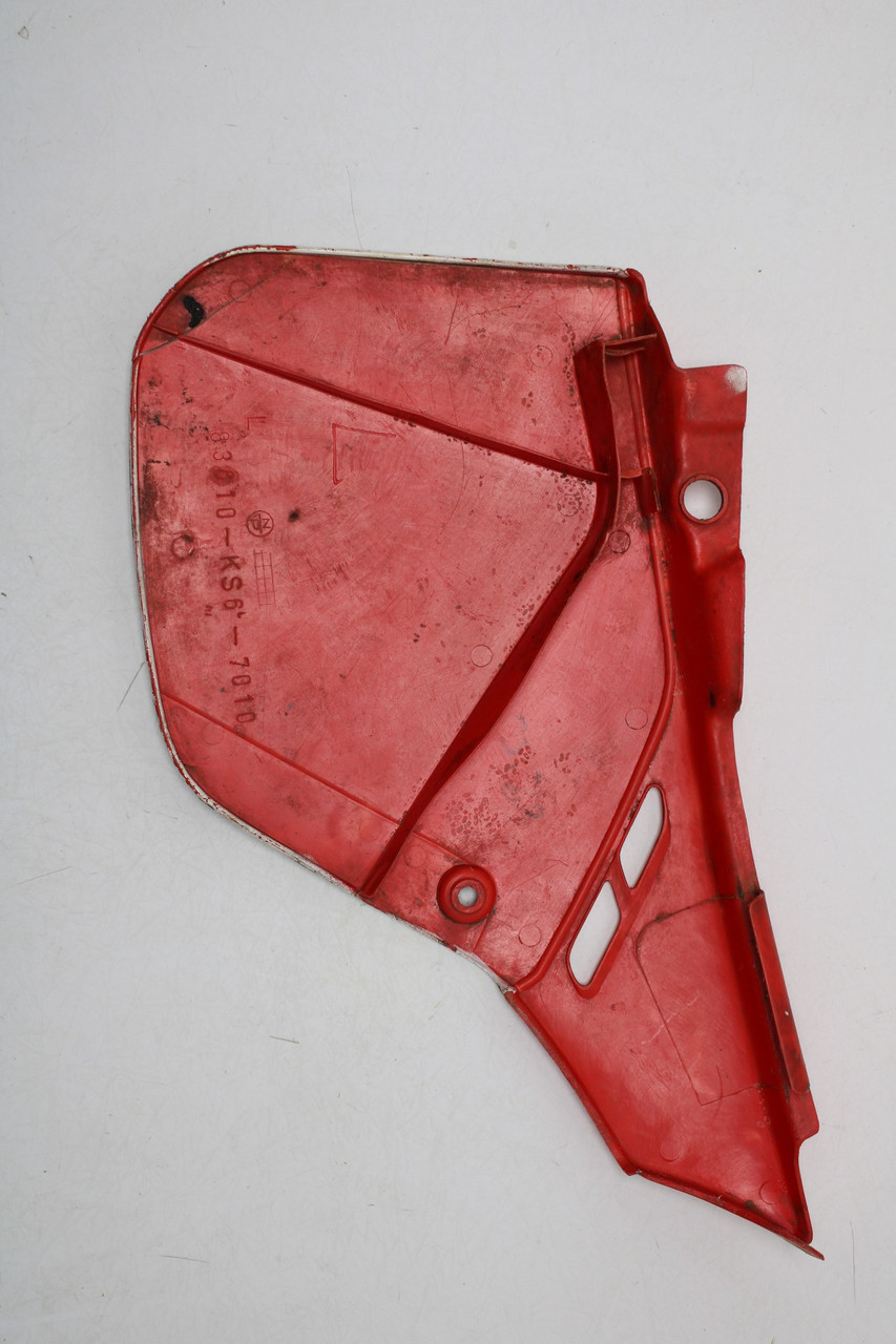 Honda CR250 1989 left Side Cover Number Plate Plastic OEM Stock