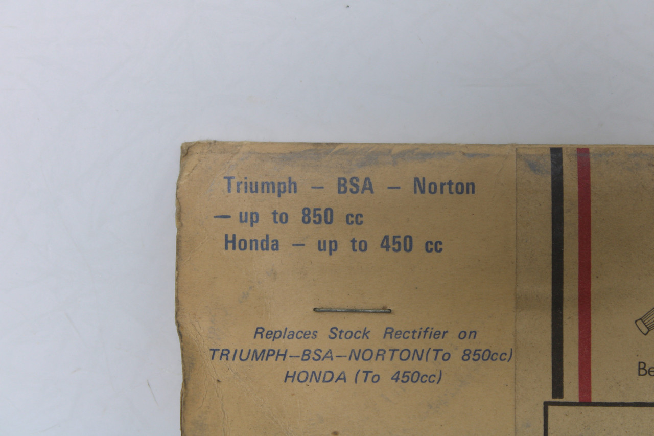 Replacement Rectifier Triumph/BSA/Norton up to 850cc Honda up to 450cc '63-on 60-4020