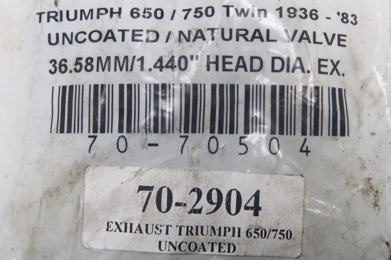 NOS Triumph Exhaust Valve Uncoated Twin '36-'83 650cc 750cc 70-2904