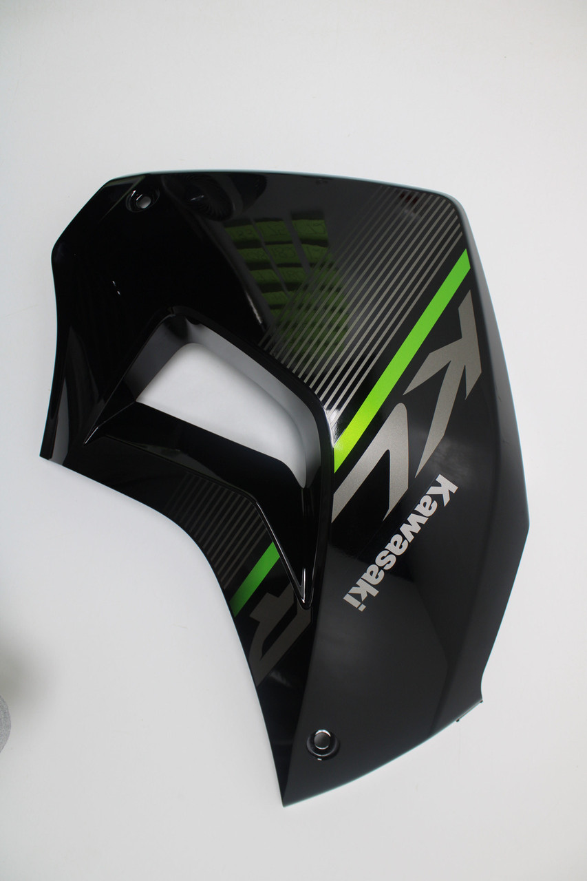 Kawasaki KLX650 Right Side Upper Cowling Black Green