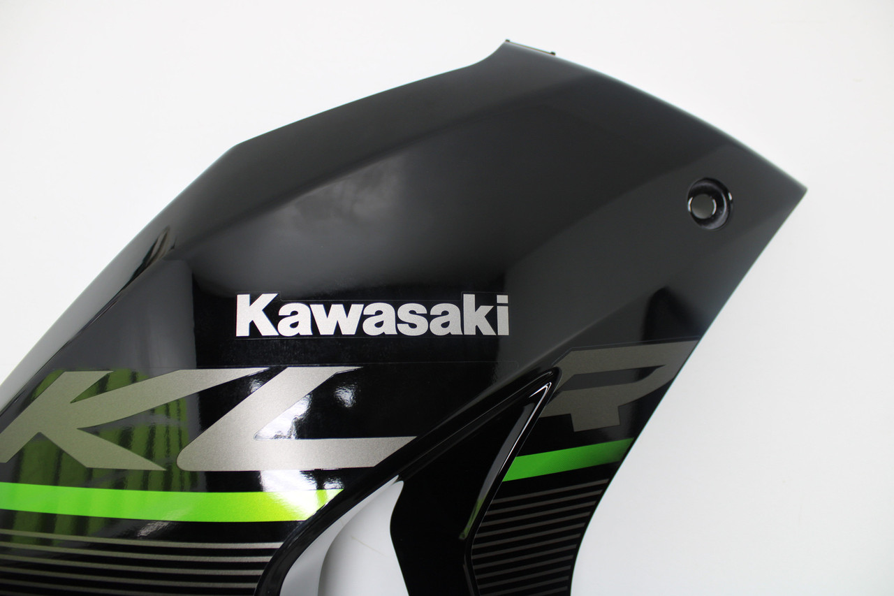 Kawasaki KLX650 Right Side Upper Cowling Black Green