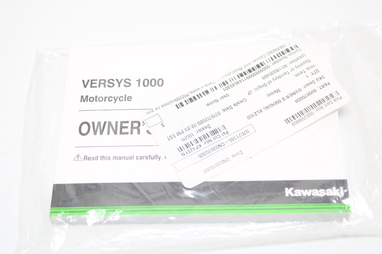 Kawasaki KLZ1000 2018 99987-0008 OWNER'S MANUAL,KLZ100
