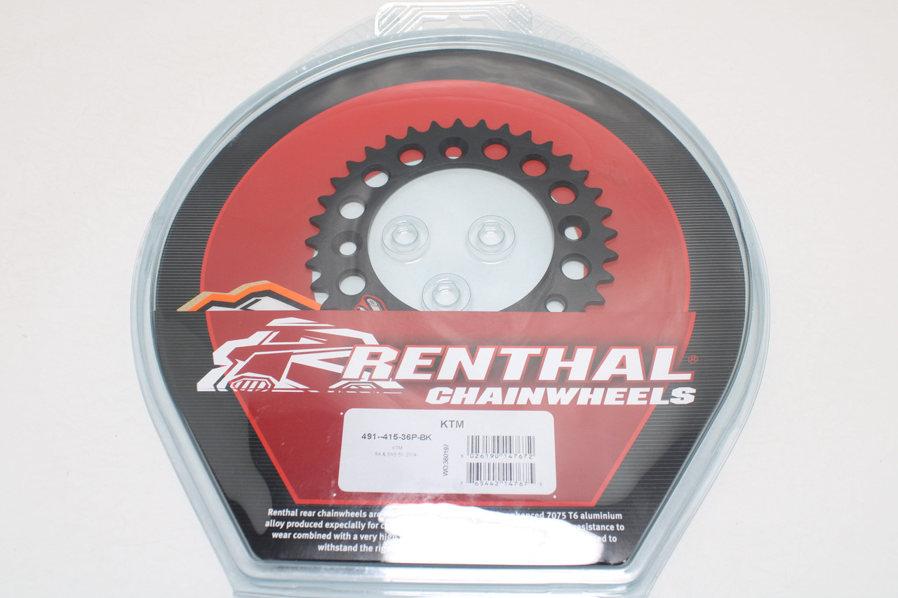 KTM SX SXS50 2014-Renthal Rear Sprocket 36T 491-415-36P-BK