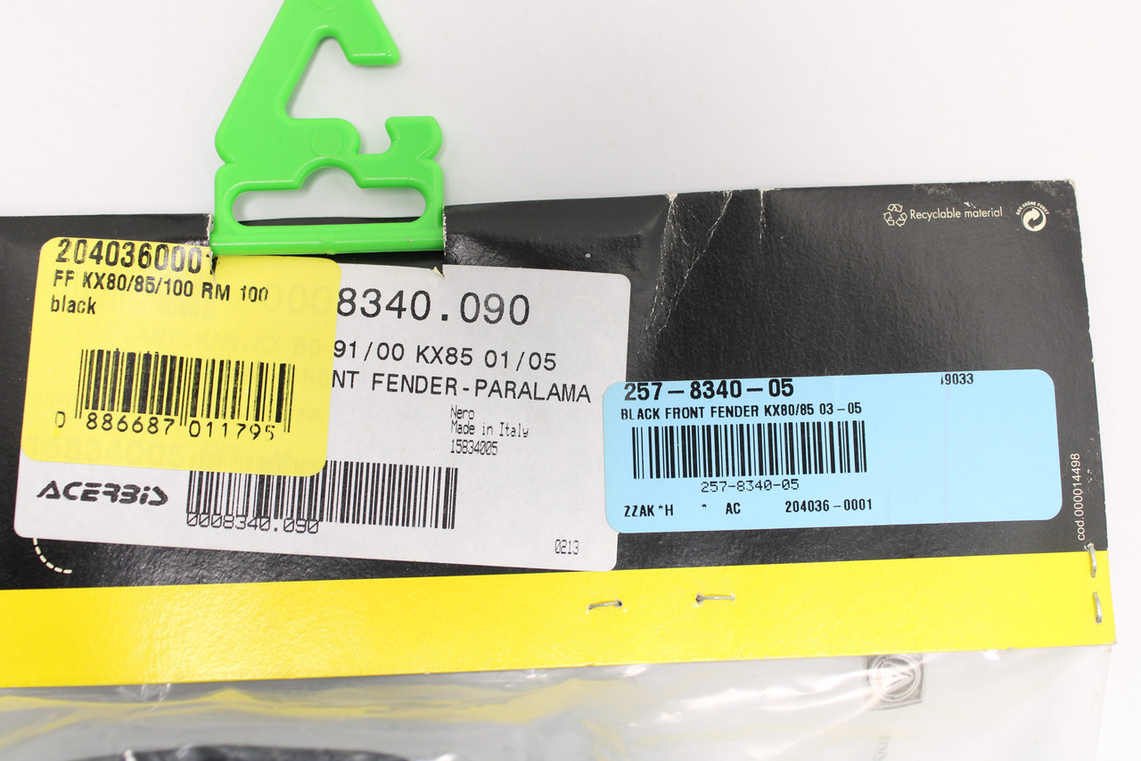 Acerbis/UFO Fenders and Radiator Shroud Black for 2003-2005 Kawasaki KX85