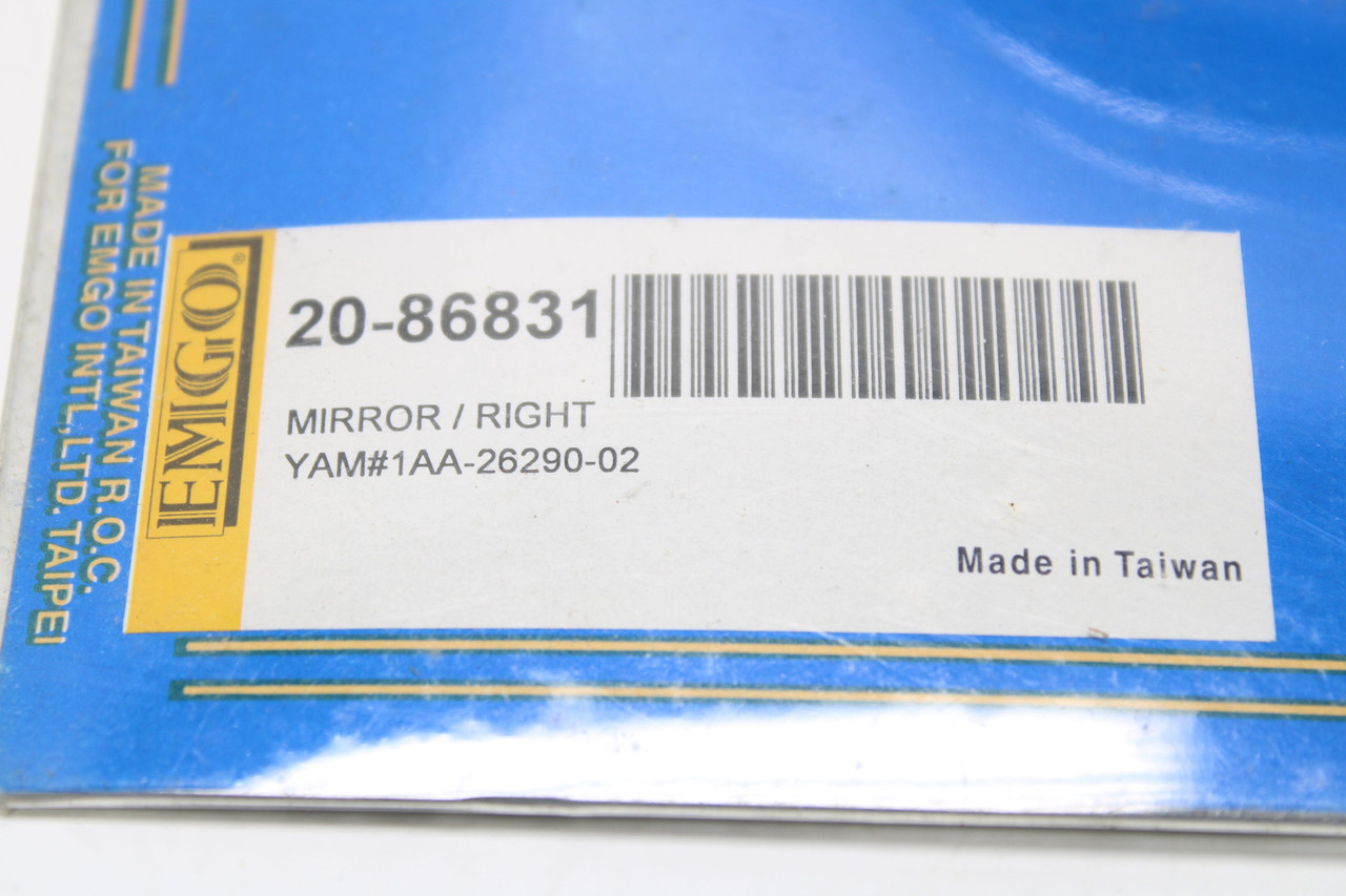 Emgo OEM Replacement Mirror RH 20-86831 Yamaha #1AA-26290-02