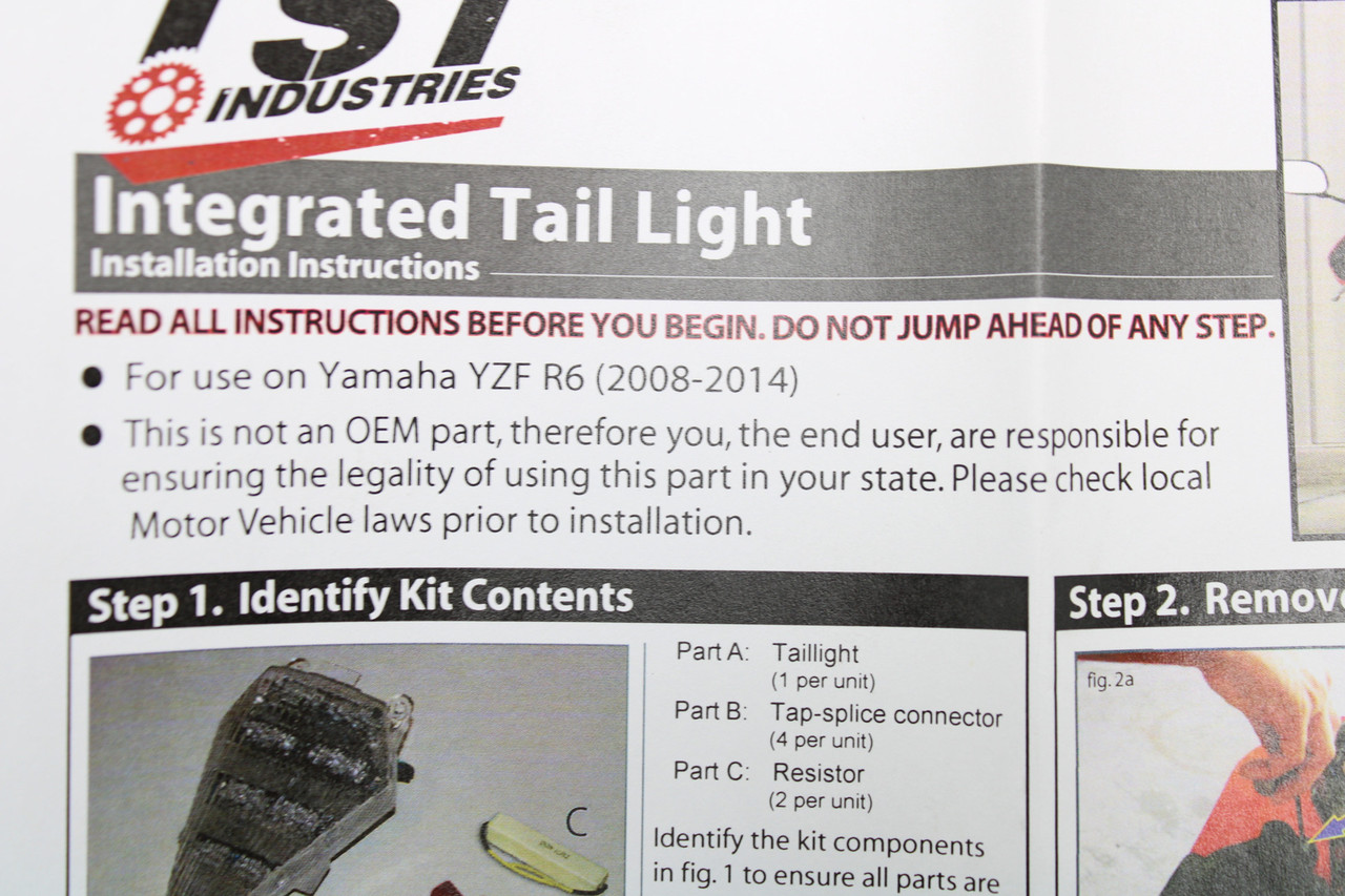 TST Industries Integrated Taillight 08R6INTS Yamaha YZF R6 2008-2014 w/Resistors