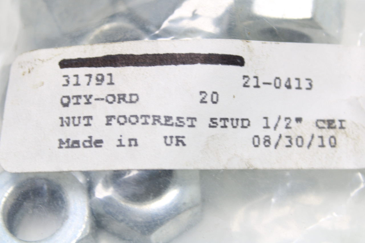 Triumph Footrest Stud Nut 1/2" 21-0413