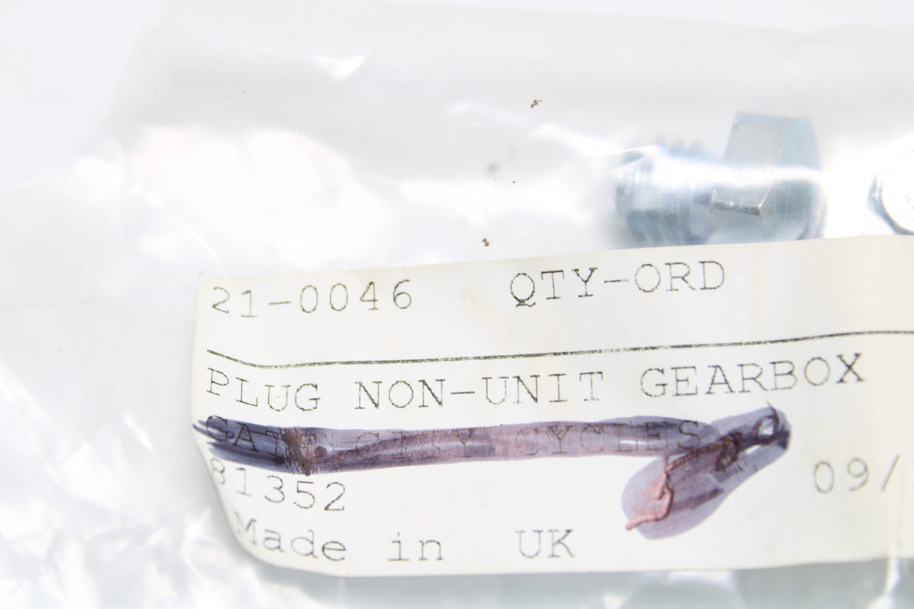 Triumph Pre Unit Gearbox Drain Plug 21-0046