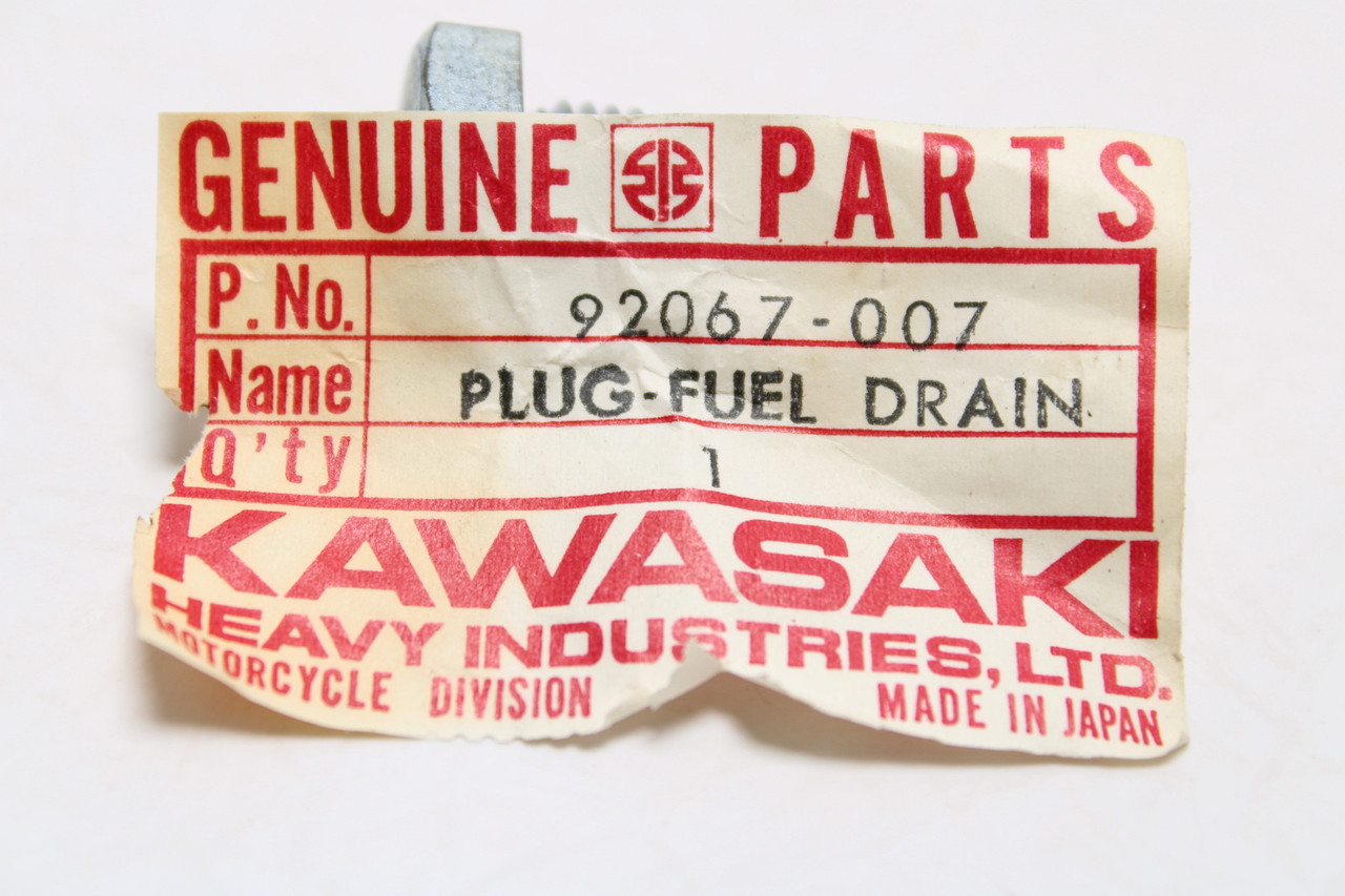 Kawasaki F5 F7 1971-1975 92067-007 PLUG-FUEL DRAIN
