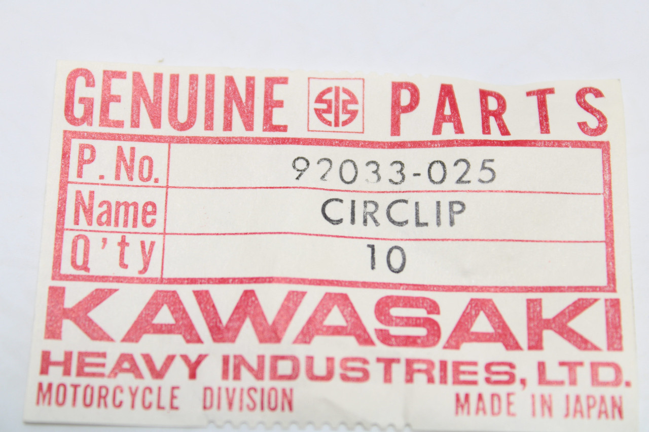 Kawasaki KLF300 KSF250 KX250 KEF300 92033-025 CIRCLIP