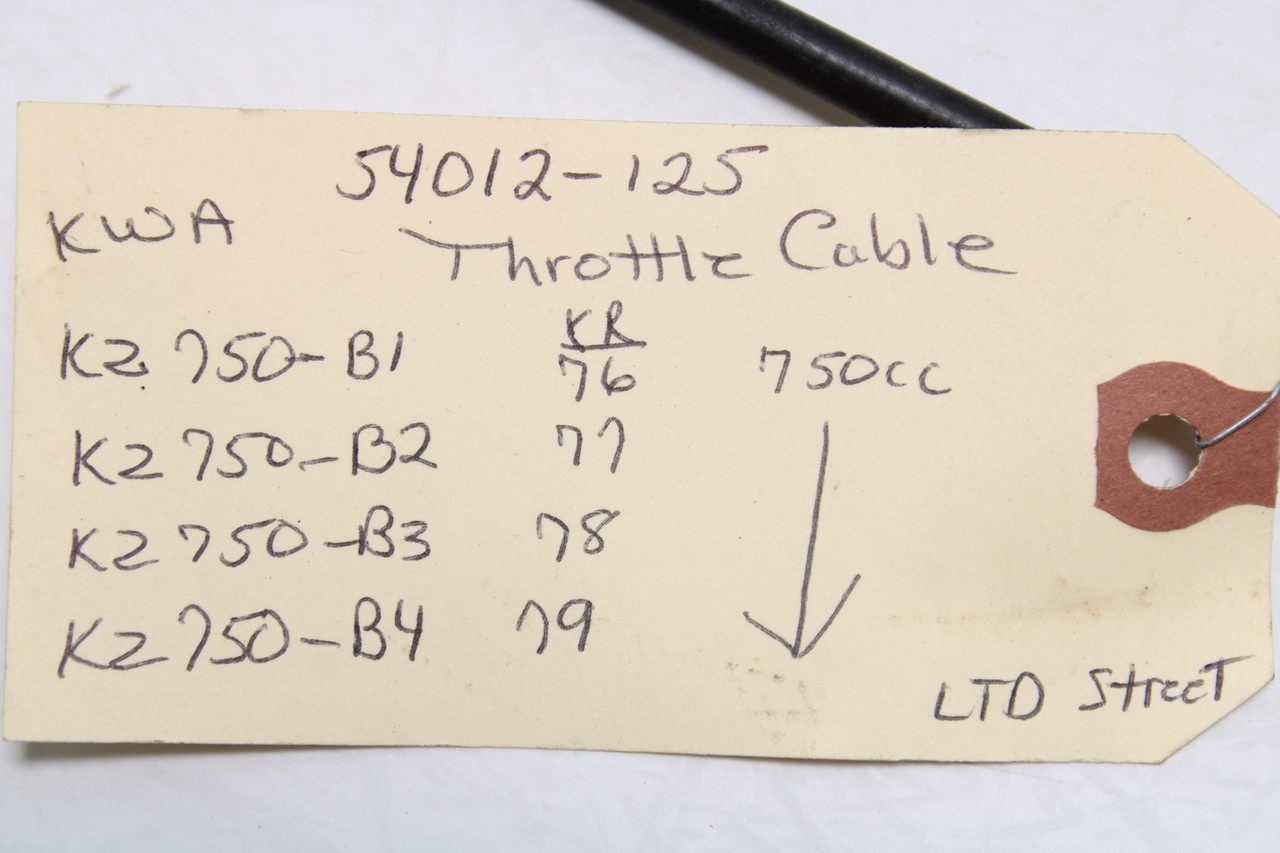Kawasaki KZ750 '76-'79 54012-125 CABLE,THROTTLE | FOR CLOSING