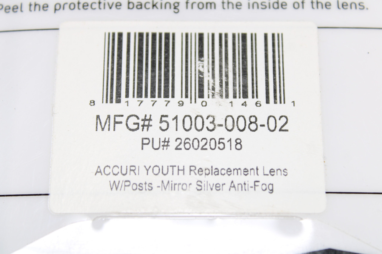 Accuri Youth Replacement Lens Mirror Silver Anti-Fog 51003-008-02