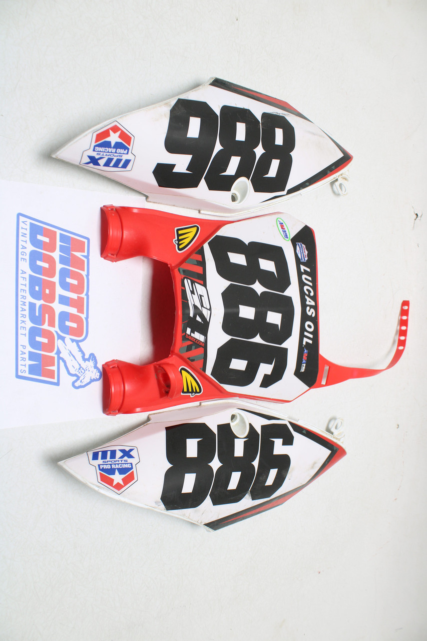 Honda CRF250R 450R 2017-2020 Cycra Front Number Plate Stock Honda Side Covers