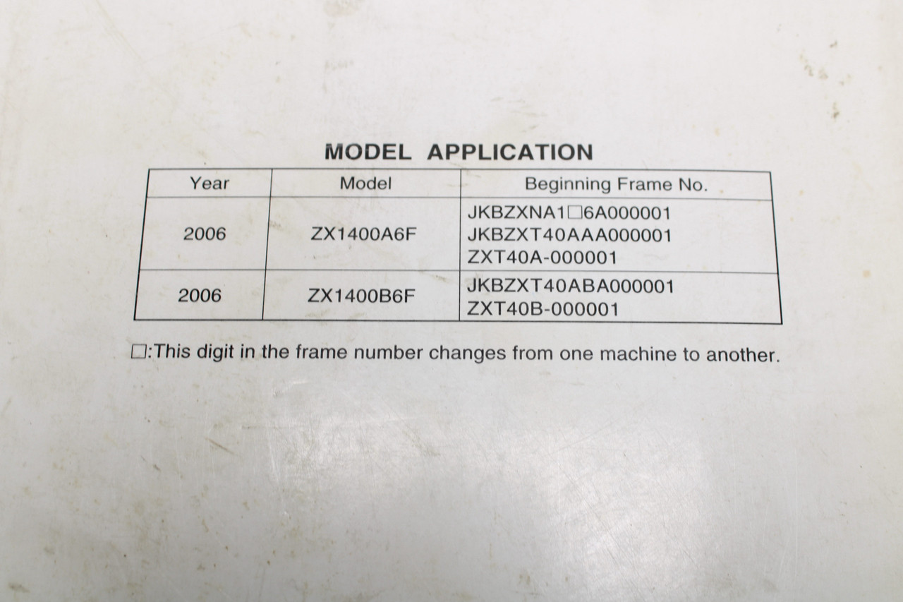 Kawasaki ZZR1400 ZX14 2006 Service Manual 99924-1362-01