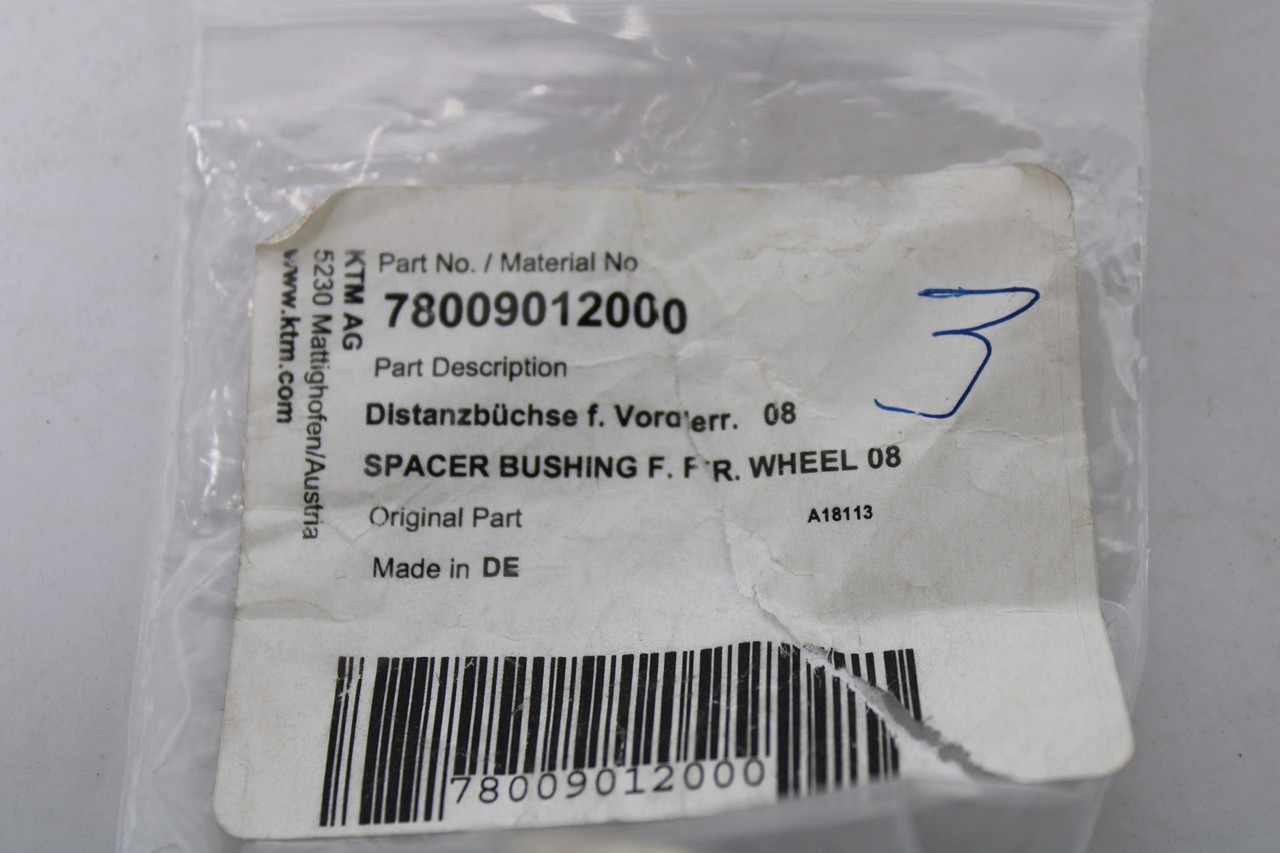 KTM 150 200 250 78009012000 Spacer Bushing F. FR Wheel 08