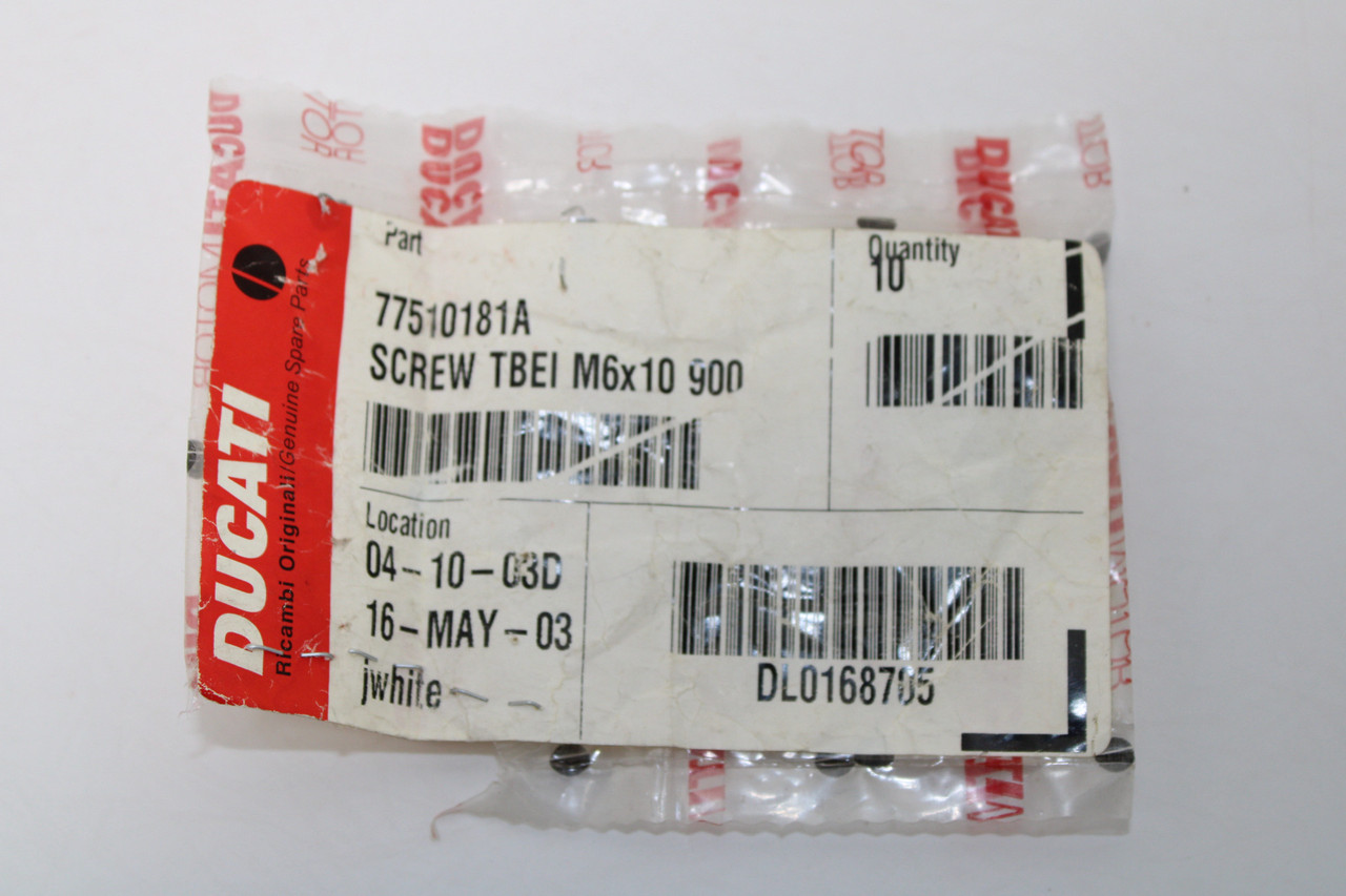 Ducati MH900E 749 999 77510181A Screw TBEI M6X10 Lot of 2