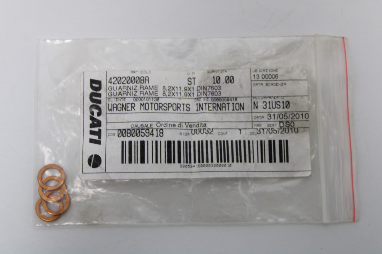 Ducati Scrambler Icon Monster 1200 42020008A Copper Gasket Lot of 5