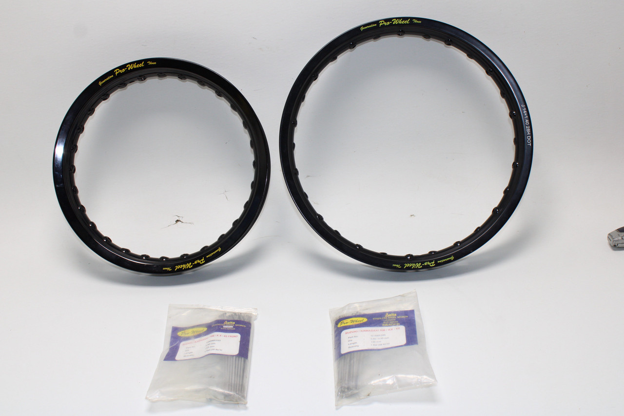 Suzuki Kawasaki RM KX 65 Front Rear Rim Spokes Pro Wheel