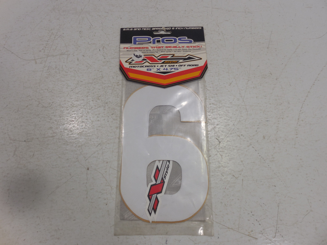 N Style Motorcross Jet Ski Off-Road Numbers Digits 3 Per Pack 8 inch #9 or 6