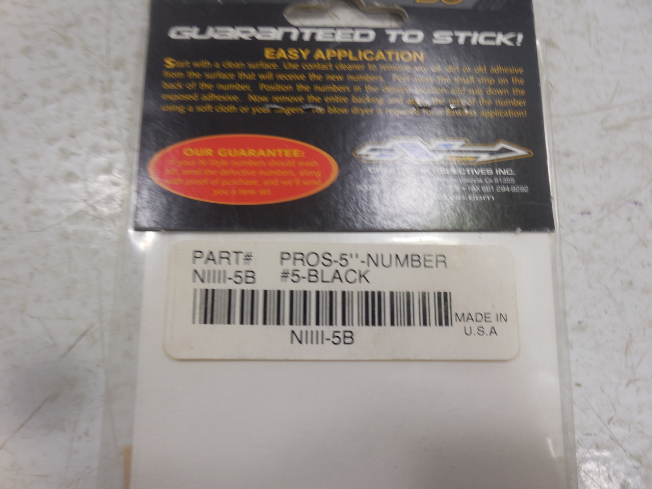 N Style Motorcross Jet Ski Off-Road Numbers Digits 3 Per Pack 5 Inch #5