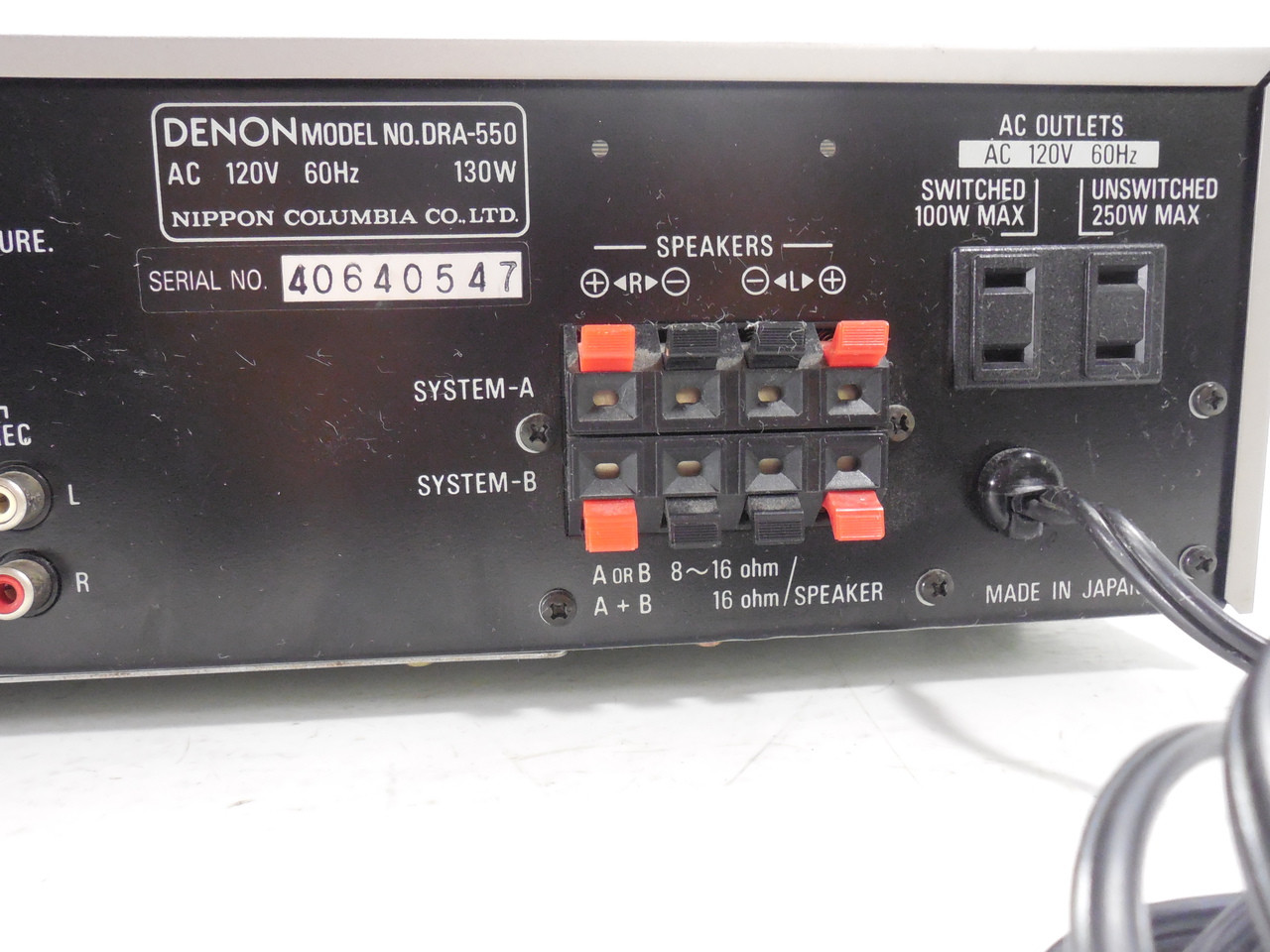 Denon DRA-550 AM/FM Stereo Tuner AMP *IN ORIGINAL BOX*
