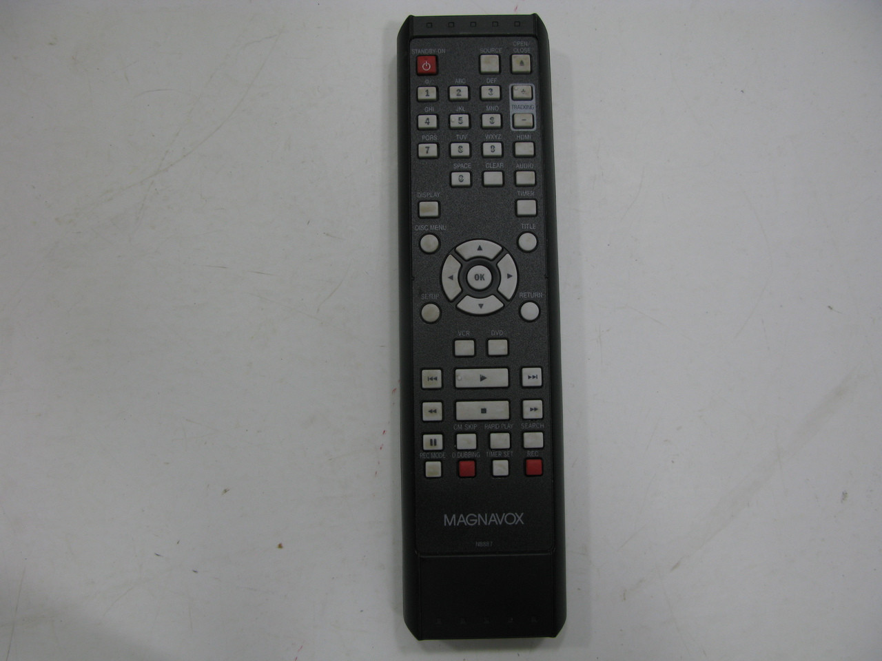 Magnavox NB887 Remote Control NB887UD ZV427MG9A ZV427MG9A VCR ZV427MG9 Black