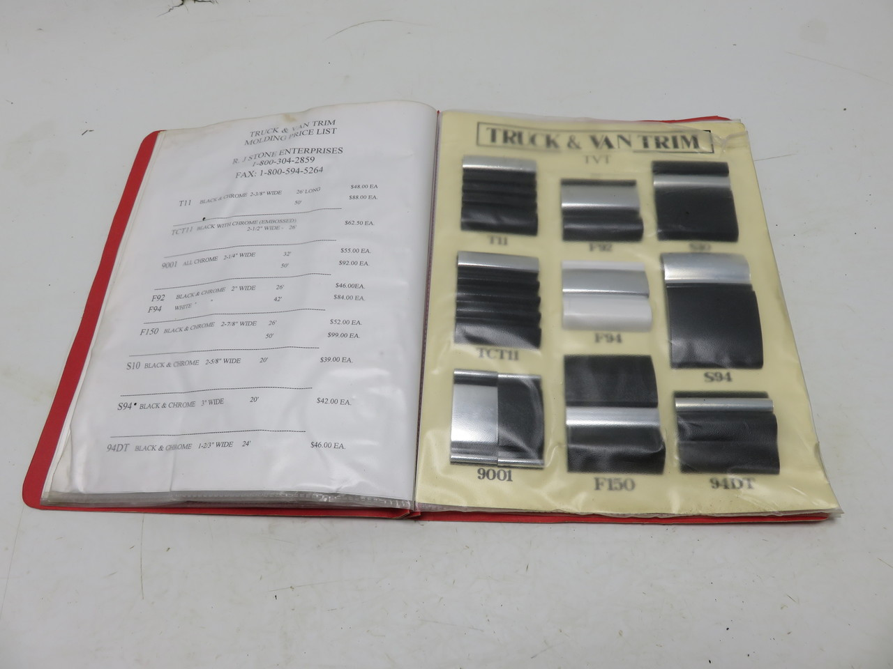 RJ Stone Enterprises Truck and Van Trim Salesman Samples RJ Stone Enterprises Truck and Van Trim Salesman Samples