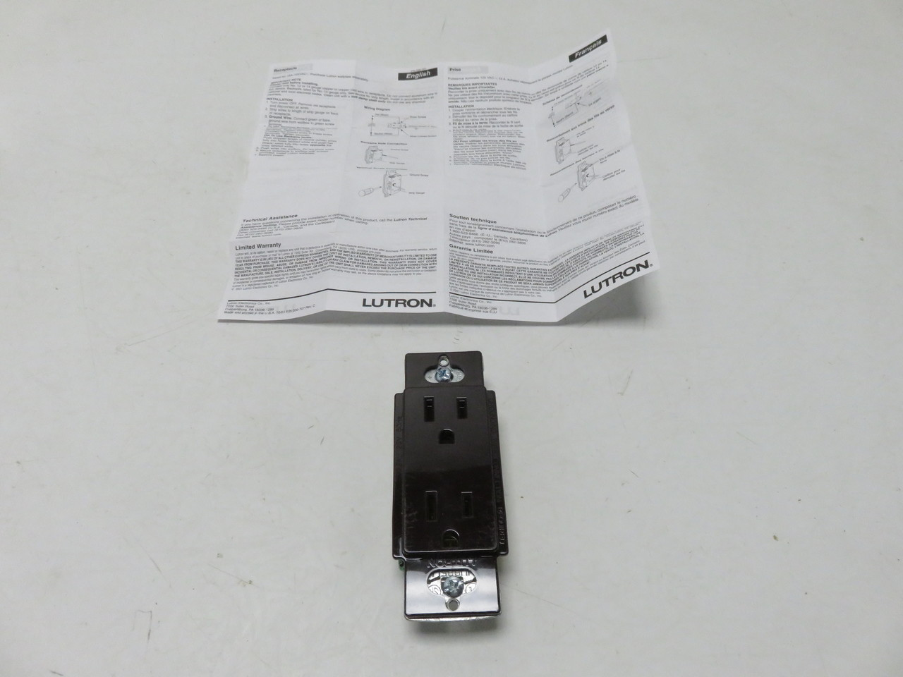 Claro 15 Amp Duplex Outlet, Brown