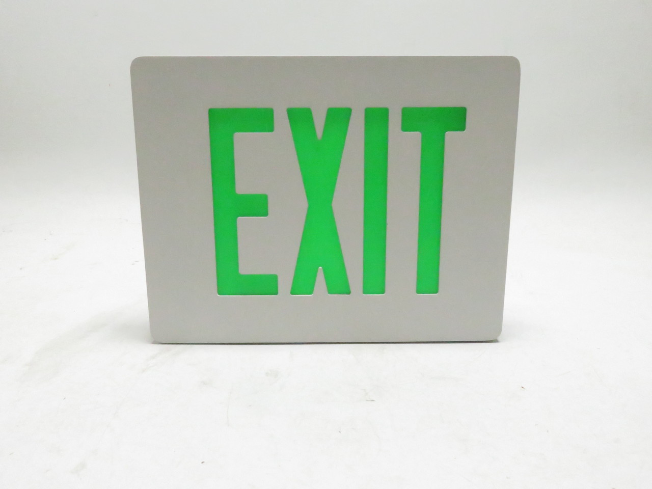 Dual-Lite SESGWE Sempra Die Cast Exit Sign, Single Face, Green Letter Color, Whi