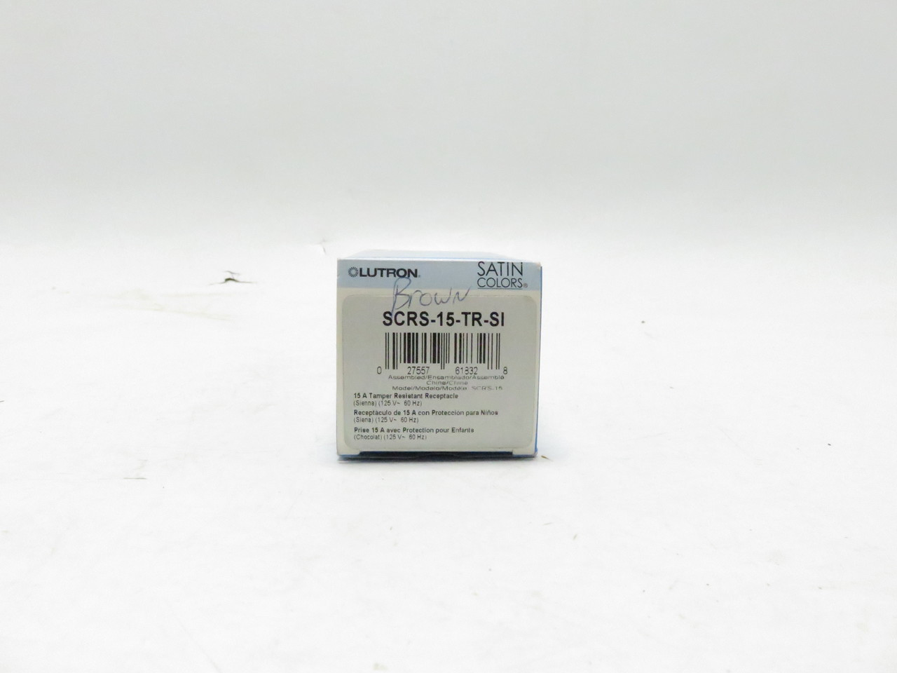 Lutron SCRS-15-TR-SI Claro Satin Tamper Resistant 15A Duplex Receptacle in Sienn