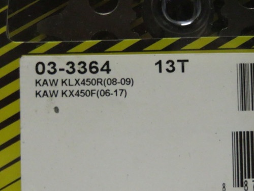 Kawasaki KX450F (06-17) KLX450 08-09 Front Sprocket 03-3364 Pro Taper 13 Teeth