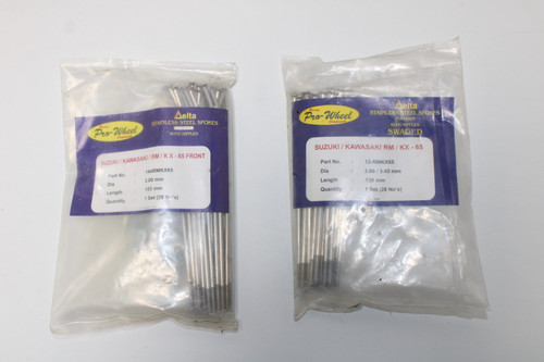 Suzuki Kawasaki RM KX 65 Front Rear Rim Spokes Pro Wheel