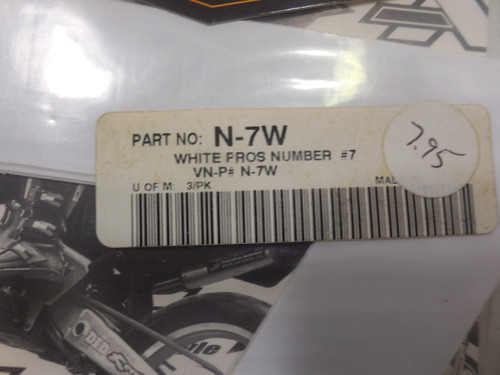 N Style Motorcross Jet Ski Off-Road Numbers Digits 3 Per Pack 7 Inch #7