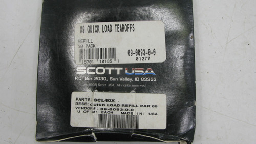 Scott Goggles SCL40X 89 Quick Load Tear off 20 Pack