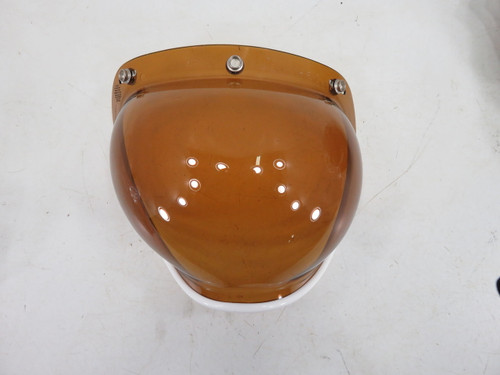 Open Face Helmet 3 Snap Amber Face Bubble Shield Visor