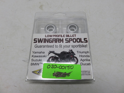 Suzuki Yamaha Kawasaki BMW Triumph Aprilia Ducati Universal Swingarm Stand Spools Silver