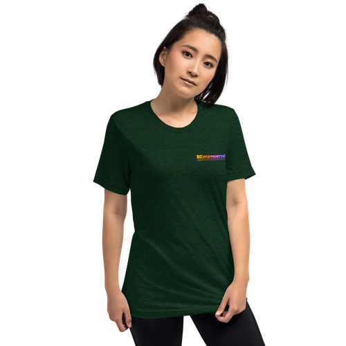 BEmpowered Unisex T-Shirt front view, on a small model.