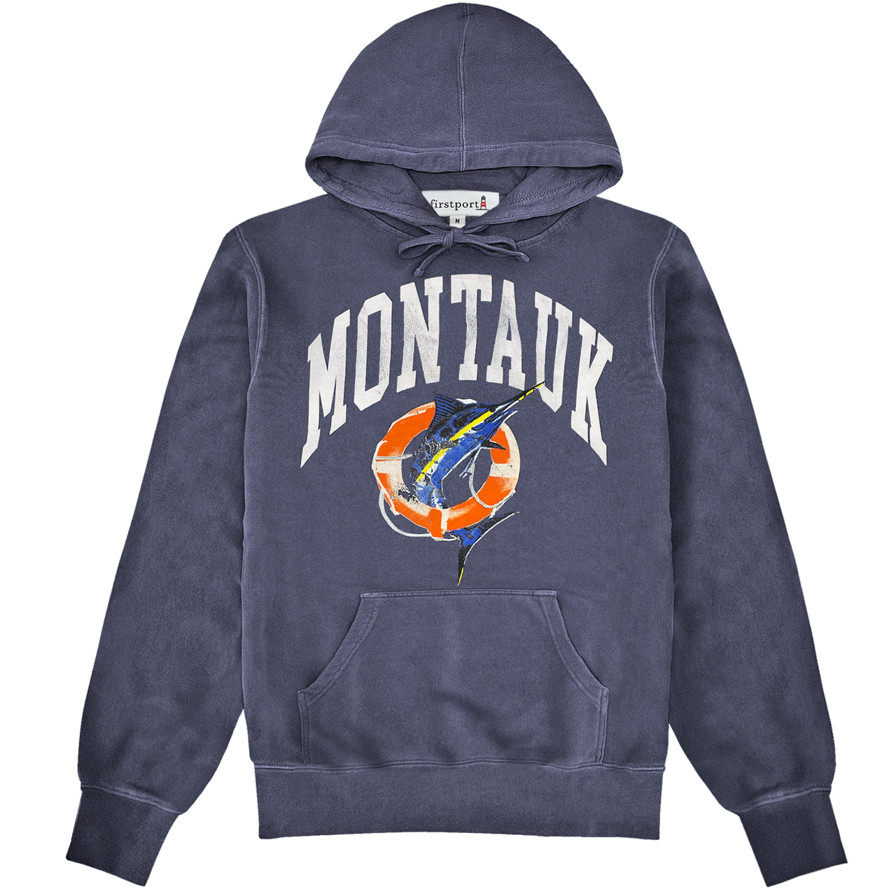 Montauk Fish Hooded Sweatshirt - Dark Denim